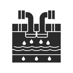 Obraz premium Wastewater icon vector silhouette illustration isolated on white background
