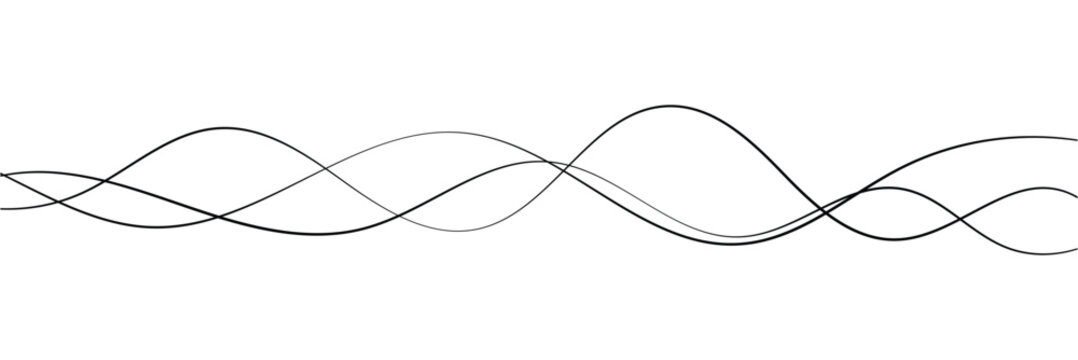 Abstract wave element for design. Digital frequency track equalizer. Stylized line art background. Vector illustration. Wave lines created using blend tool. Curved wavy line, smooth stripe in eps 10.