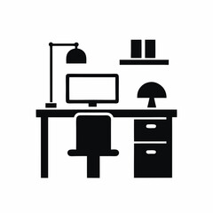 Workspace icon vector silhouette illustration isolated on white background