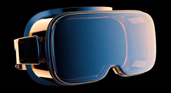 Sleek virtual reality headset against a dark background for high tech product promotion