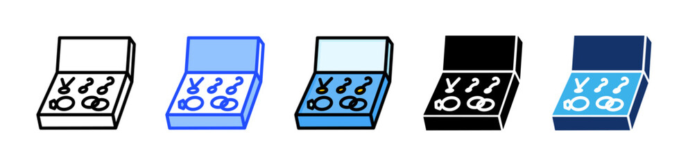 Jewelry Icon Collection With Multiple Styles