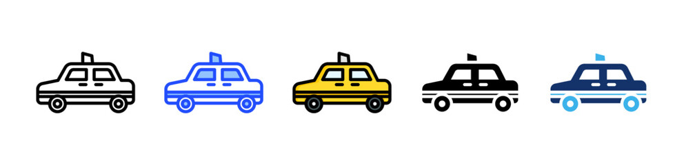 Fototapeta premium Taxi Icon Collection With Multiple Styles