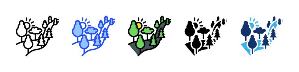 Street Icon Collection With Multiple Styles