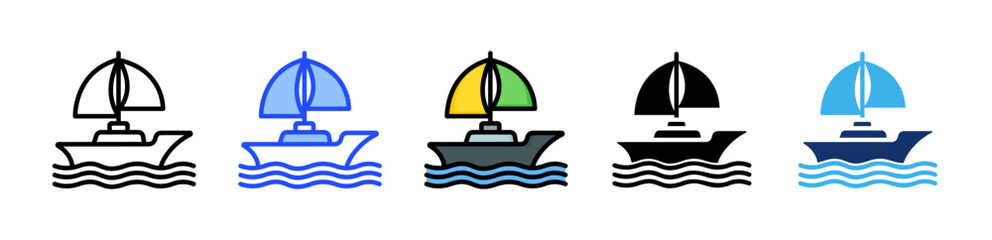 Boat Icon Collection With Multiple Styles