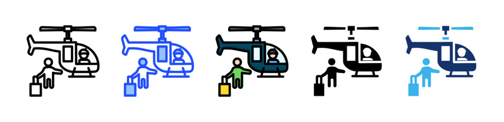 Helicopter Icon Collection With Multiple Styles