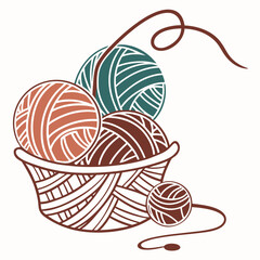 Yarn vector silhouette illustration isolated on white background