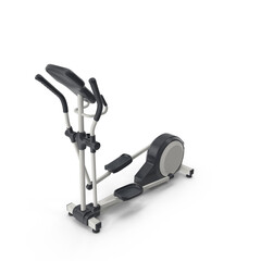 White Gym Elliptical Bike Isolated on Transparent Background