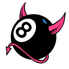 Eight ball billiards cartoon vector