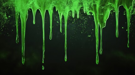 Drip Font. Green Toxic Text Effect with a Haunted Halloween Style