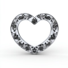 Elegant Floral Heart Frame with Intricate Design for Romantic and Artistic Themes