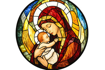 Madonna and Child in stained glass © Meherunnahar