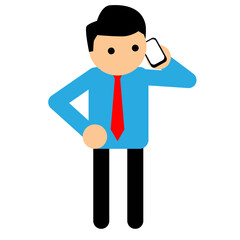 businessman talking on phone cartoon illustration