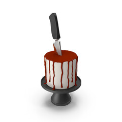 Halloween Cake Isolated on Transparent Background
