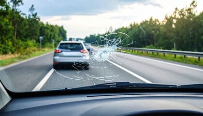 Fast blur of cars on a city highway at night