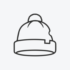 Line art illustration of a winter beanie hat
