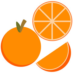 vector illustration of simple and clean orange fruit