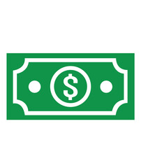 Money clip art design on plain white transparent isolated background for sign, decal, card, shirt, hoodie, sweatshirt, apparel, tag, mug, icon, poster or badge