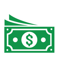 Money clip art design on plain white transparent isolated background for sign, decal, card, shirt, hoodie, sweatshirt, apparel, tag, mug, icon, poster or badge