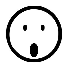 Fototapeta premium Simple black and white illustration of a surprised or shocked face.