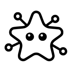 Cute, cartoonish star icon with connected points.