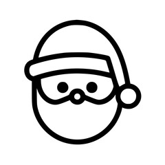 Simplified line art portrait of Santa Claus.