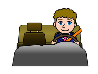 壱A：笑顔のドライバー白人男性A_CS3