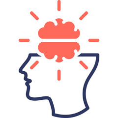 Brain mixed color icon