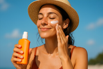 Applying Sunscreen: Beach Vacation Skincare Protection
