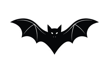 Spooky bat with outstretched wings vector art illustration