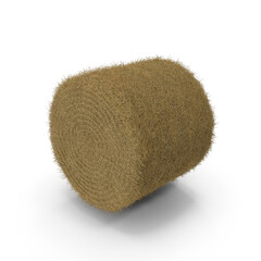 Round Hay Bale Isolated on Transparent Background