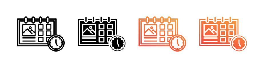 Schedule Multiple Style Icon Set Collection 