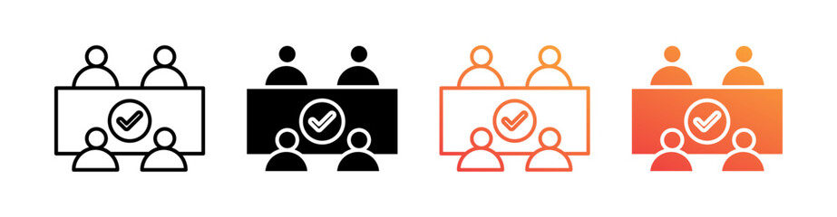 Meeting Multiple Style Icon Set Collection 