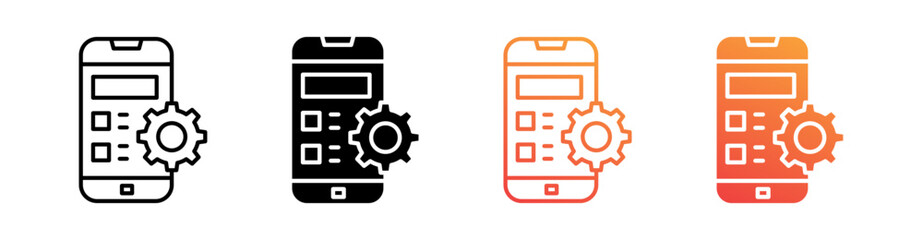 Mobile Development Multiple Style Icon Set Collection 