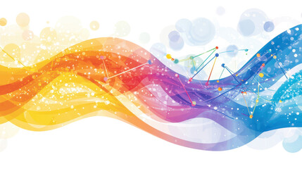 Abstract Colorful Wavy Background with Bubbles and Points of Light for Creative Projects and Designs