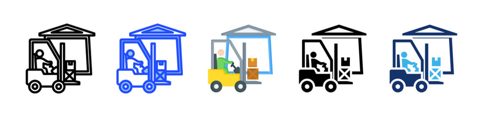 Loading Dock Icon Collection With Multiple Styles