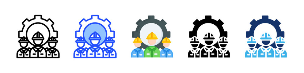 Worker Icon Collection With Multiple Styles