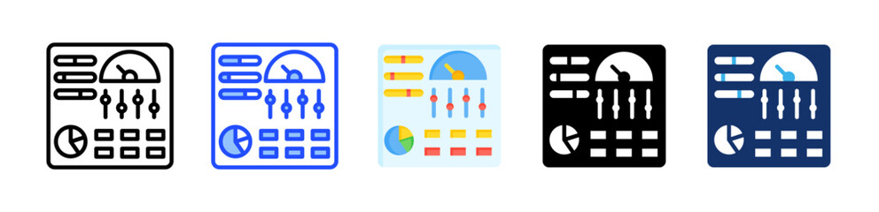 Control Panel Icon Collection With Multiple Styles