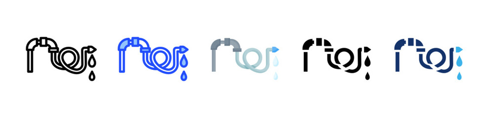 Hose Icon Collection With Multiple Styles