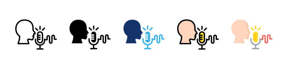 Voice Recognition Icon Collection With Multiple Styles