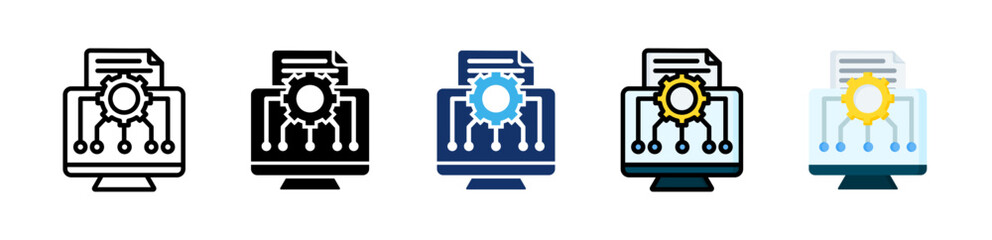 Algorithm Icon Collection With Multiple Styles