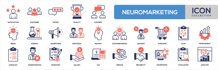 Neuromarketing Mixed Color Icon Collection