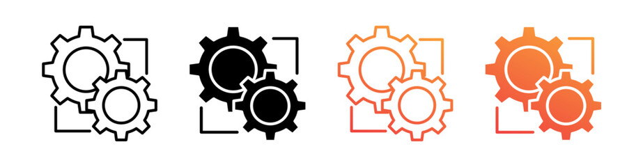 Mechanism Multiple Style Icon Set Collection 