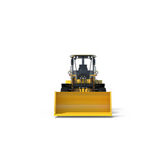 Yellow Front Loader Construction Vehicle Isolated on Transparent Background