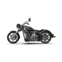 Obraz premium Classic Cruiser Motorcycle Front Angle Isolated on Transparent Background