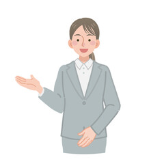 案内をするビジネスウーマン