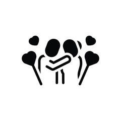 Black solid icon for romantic couple