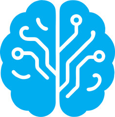 AI Brain Circuit Flat Icon Modern