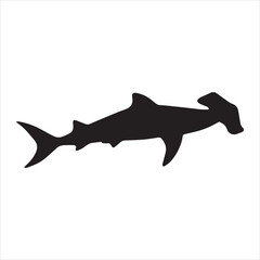 Hammerhead Shark Silhouette Vector Icon