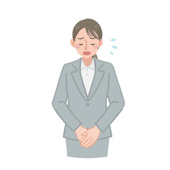 謝罪するビジネスウーマン