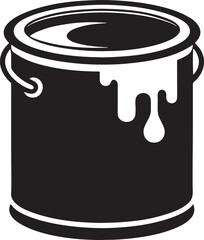 paint can silhouette, black and white silhouette, vector and illustration